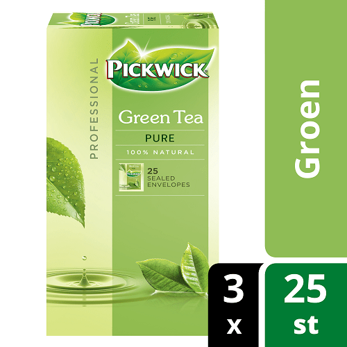 Pickwick Green Tea Pure (3 x 25 zk.) Bestel bij KoffiePartners