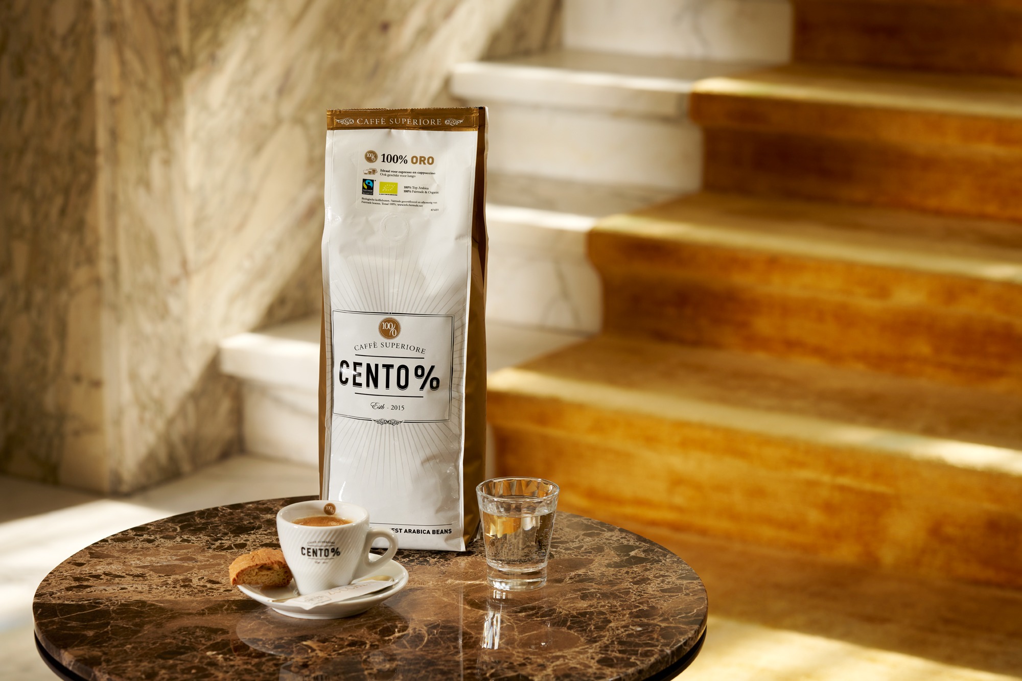Cento% Oro espressobonen op kantoor | KoffiePartners