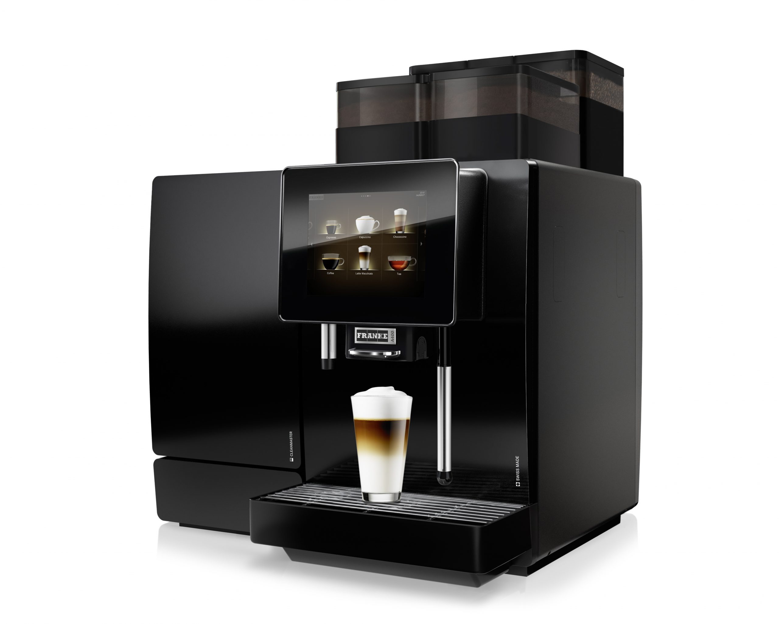 Franke A400 met koeler en cacao zijaanzicht | KoffiePartners